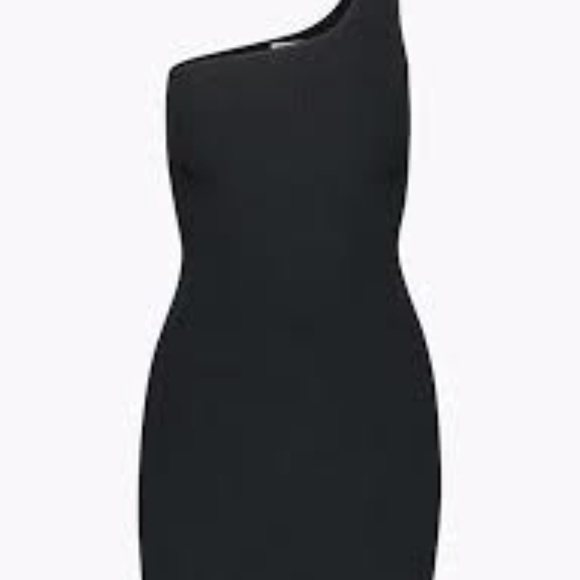 Aritzia Babaton Sculpt Black Knit One-Shoulder Dress Size XS - Picture 3 of 3